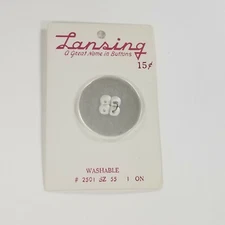 Vintage Lansing Buttons Four Hole Flat New Old Stock Silver Gray Size 44