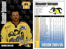Alexander Selivanov Autogramm Autogrammkarte Eishockey Krefeld Pinguine 2004-05