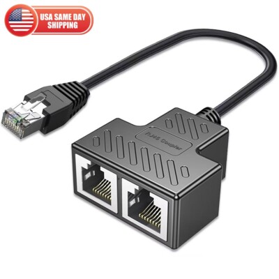 RJ45 Splitter Adapter 1 to 2 Ways CAT 7 6 5 5e LAN Ethernet Cable Connector