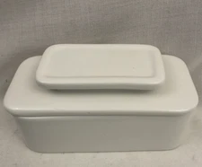 Talisman Designs White Ceramic Butter Bell / Butter Crock, 1 Stick NICE!