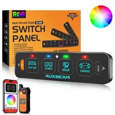AUXBEAM AS Series 4 Gang RGB Slim Switch Panel with APP&Remote Control 3 Modes