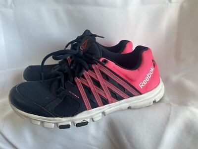 Ladies Reebok Trainers, Navy Blue/Pink, Yourflex, UK Size