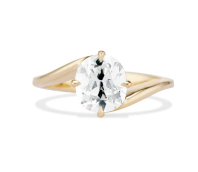 1,50 ct Diamantring im Kissenschliff Old Mine Cut IGI Lab Grown 18 K Gelbgold