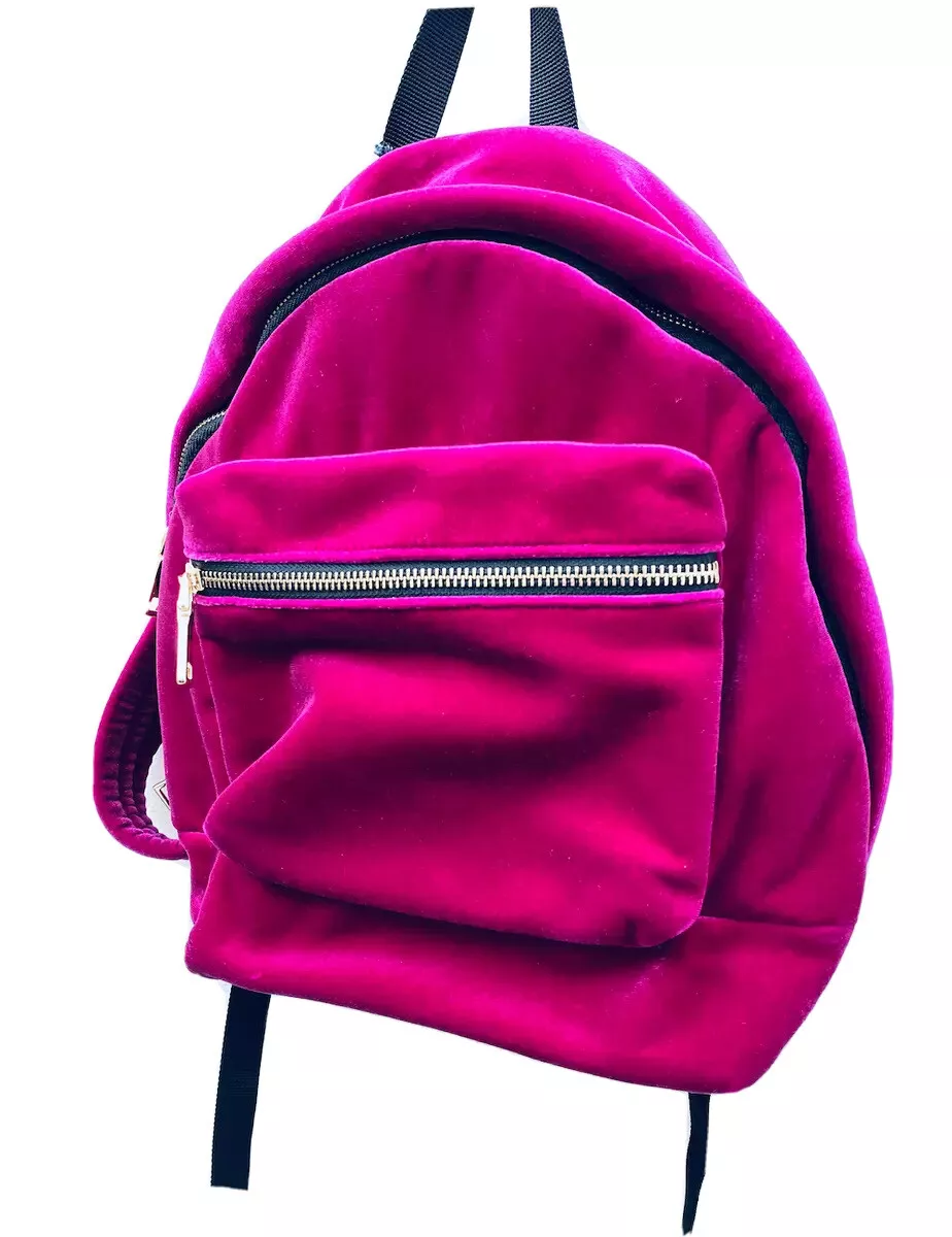 Sandro Paris / Pink / Fuchsia Velvet Backpack Gold Color | eBay