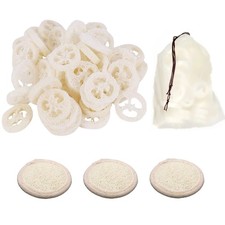 50 PCS Natural Loofah Cuts Slice 3.15 Inch Reusable Cleaner Sponge Scrubber