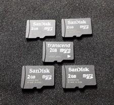 Five 2GB Micro SD Cards - Bundle Joblot Sandisk microSD X5 Cards 2 GB