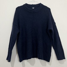 Aerie Slouchy Oversized Sweater Wool Alpaca Blend Pullover Size XS Blue Cozy