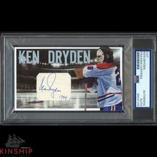 Ken Dryden signed Cut 3x5 Custom Card PSA DNA Slab Hockey HOF Auto C5064