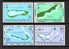 B.I.O.T MNH 1975 SG81-84 TENTH ANV OF TERRITORY MAPS