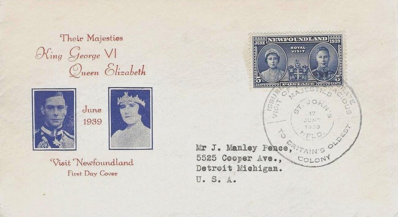 King George VI & Queen Elizabeth- Roval Visit Newfoundland #249 FDC M7140