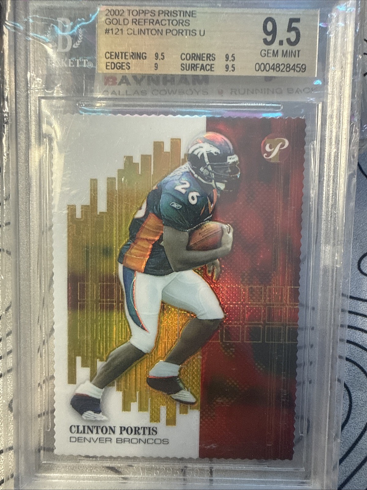 2002 Topps Pristine - Clinton Portis  Gold Refractor Die-Cut /79 (RC) BGS 9.5