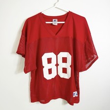 Russell Athletic Mesh Practice Football Jersey 88 Red White Medium