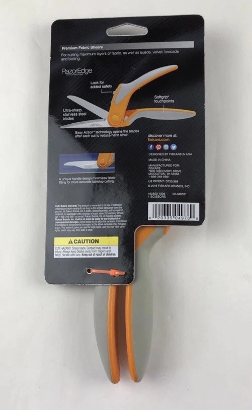 Fiskars Razor Edge Premium Fabric Shears (9085) New Sealed - Image 2 of 2