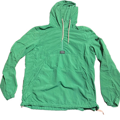 Pull & Bear Men s Green S Anorak Hooded Jacket Polyester pockets hiking outdoor