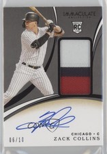 2020 Panini Immaculate Rookie Black 6/10 Zack Collins #139 Patch Auto 00li