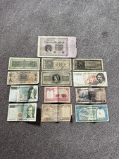 World Banknotes - German, Greece WWII, Italy Lire, Nepal, India, Scotland