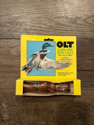NOS Vintage P.S. Olt Mark V Duck Call Single Reed American Walnut Box USA VHTF