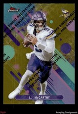 2025 Finest Gold Refractors #61 J.J. McCarthy w/ Coating 28/50 VIKINGS