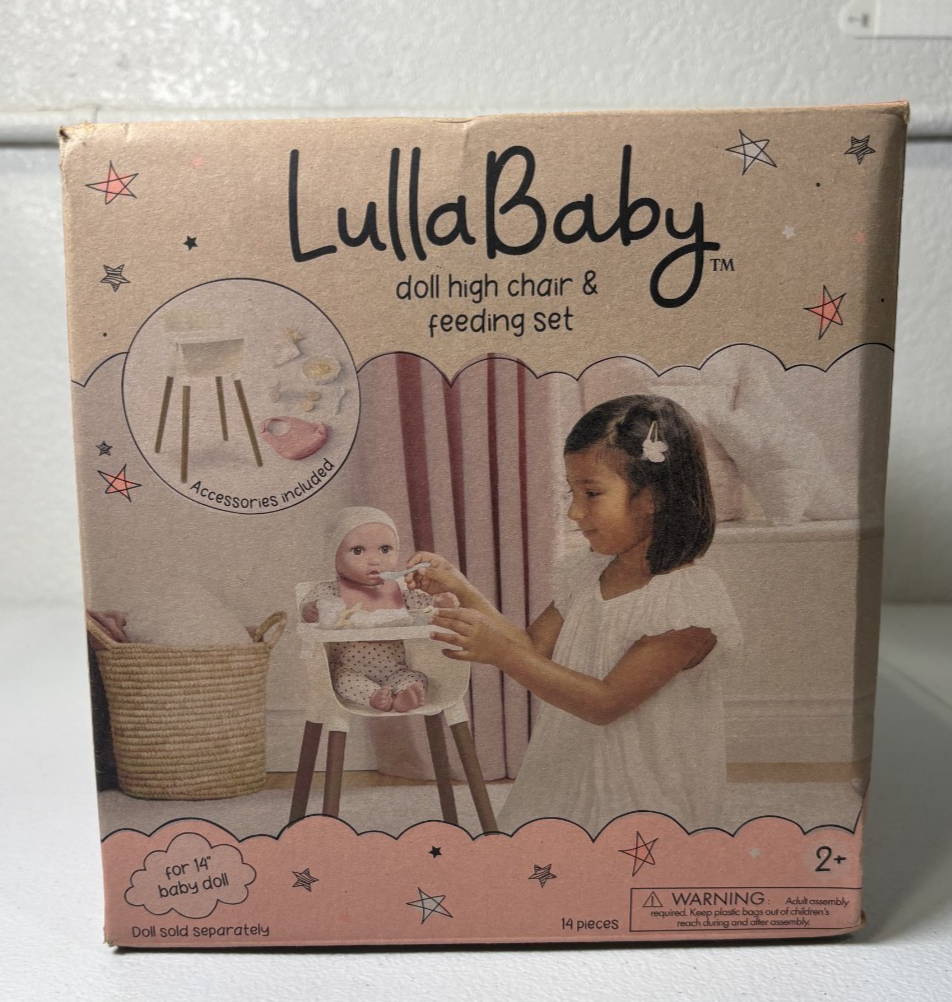 LullaBaby Doll High Chair And Feeding Set For 14