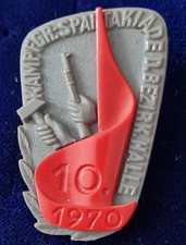 DDR-Anstecker:   Plaste -  Kampfgr.-Spartakiade de. Bezirk Halle 10. - 1970