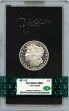 1881-CC Morgan Dollar GSA HOARD S$1 CACG MS63+ DMPL CAC