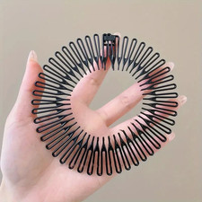 Flexible Full Circle Headbands Stylish Plastic Stretchable Hair Comb for Daily H