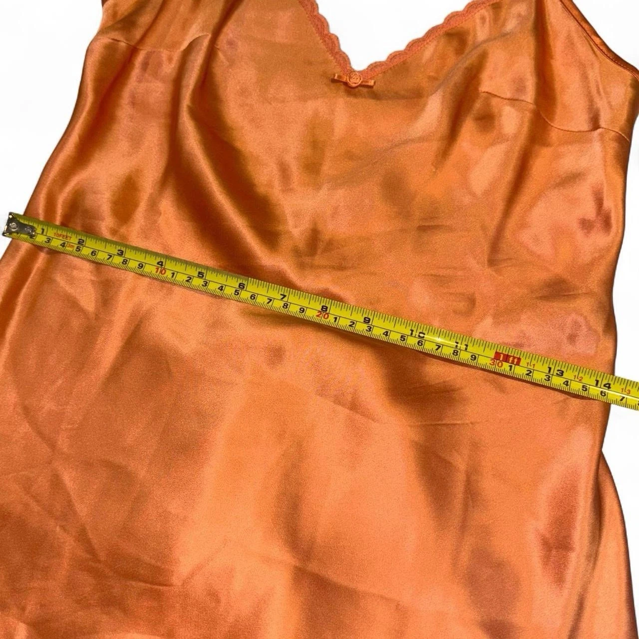 UNDERCOVER Abito slip Victoria’s Secret vintage primavera 2003 Y2K seta arancione pastello