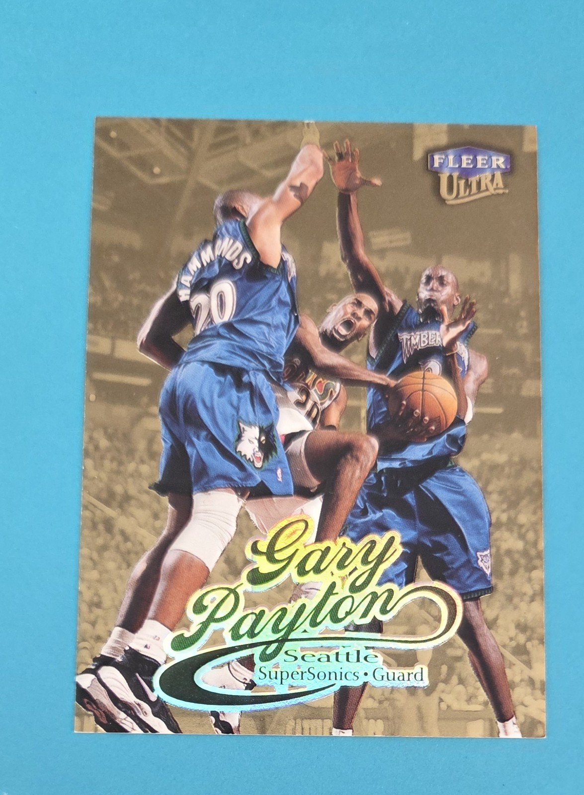 1998-99 Ultra Gold Medallion #74G Gary Payton w Kevin Garnett BASKETBALL Card 5F
