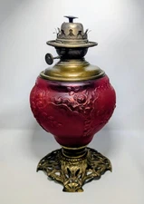 Antique PLB&G CO PITTSBURGH LAMP & GLASS CO SUCCESS OIL LAMP  25" No Globe