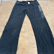 Vintage Nike Y2K Grunge Baggy Wide Leg Essential Black Track Sweatpants-Size L