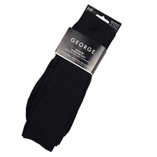 Vtg George Mens Nylon Rib Over The Calf Socks 3 Pair Shoe Sz 6-12 Black NEW USA