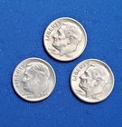 Lot of 3 1964 D Uncirculated Roosevelt Dimes - BU - 90% Silver