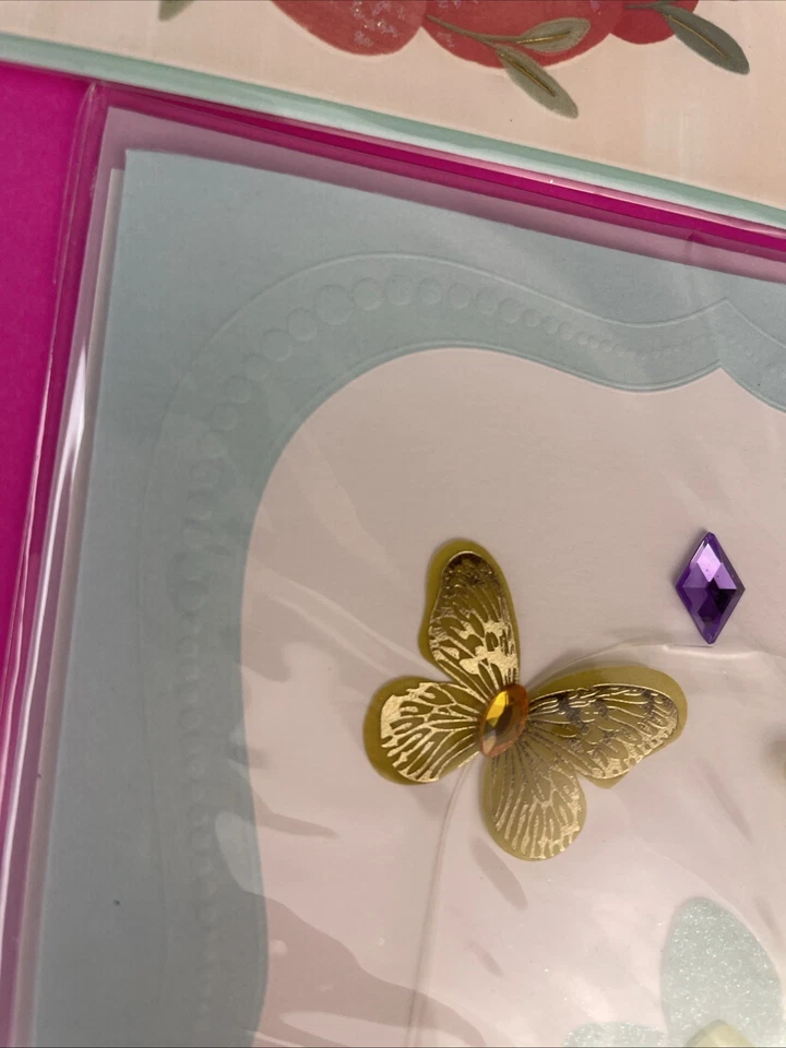 3 FABULOSAS 🦋Papiro Feliz Pascua Letra Dorada 3D Tarjetas de Felicitación Brillo + Sellos Foto 3 de 4