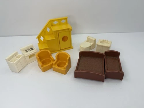 Vintage Fisher-Price Little People Play Family House Accessory Furniture Set