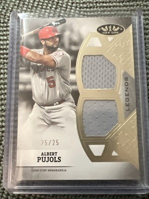 ALBERT PUJOLS 2024 TOPPS TIER ONE LEGENDS GAME USED PATCH /199 BOOK END MINT