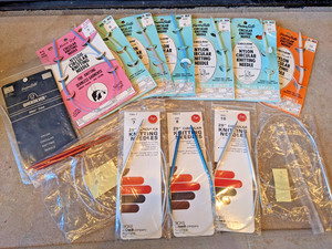Lot of 13 VTG Circular Knitting Needles Susan Bates Boye Marcia Lynn New & Used