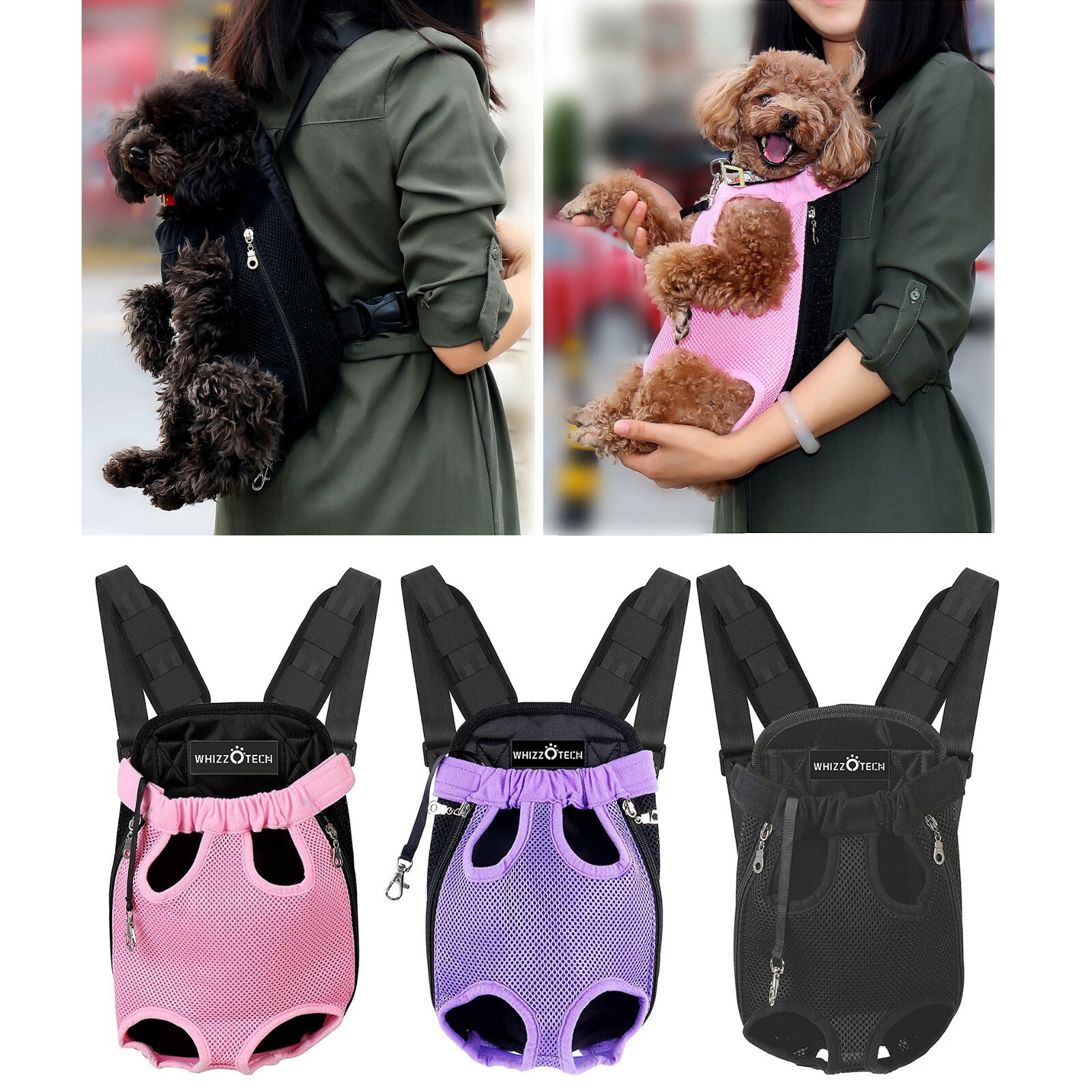Legs Out Front Dog Carrier HandsFree Adjustable Pet Cat Puppy Backpack