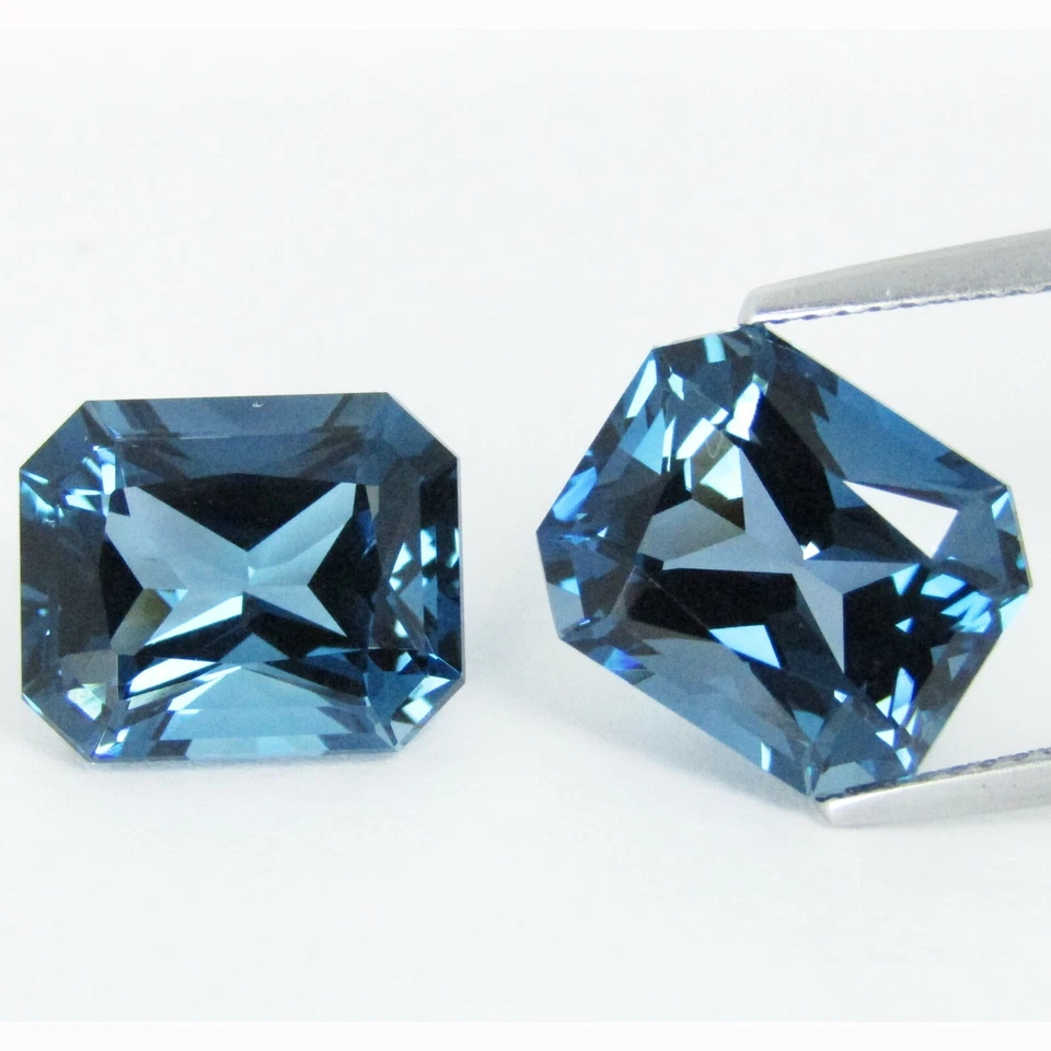 15.68Cts Natural London Blue Topaz 12X10mm Radiant Cut Matching Pair REF VIDEO - Image 2 of 4
