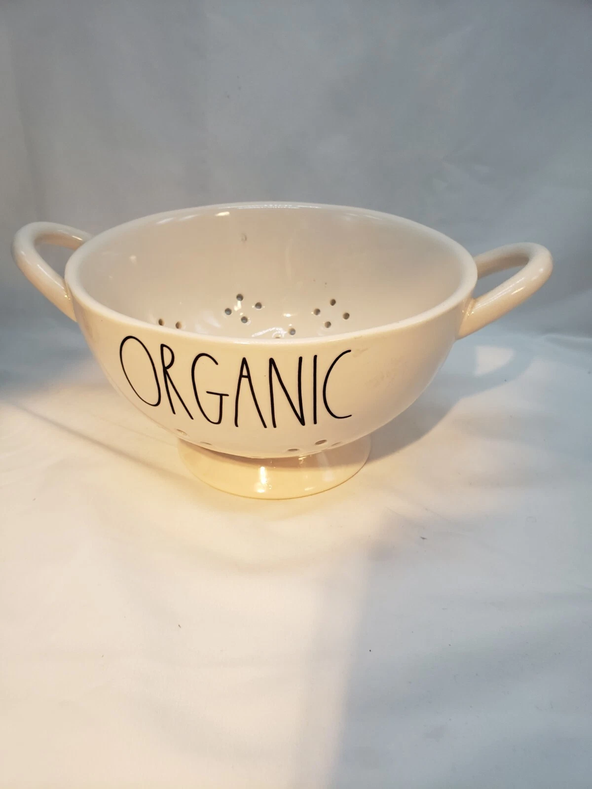Rae Dunn ORGANIC Colander Large Letter Strainer Artesan Magenta Drainer 1