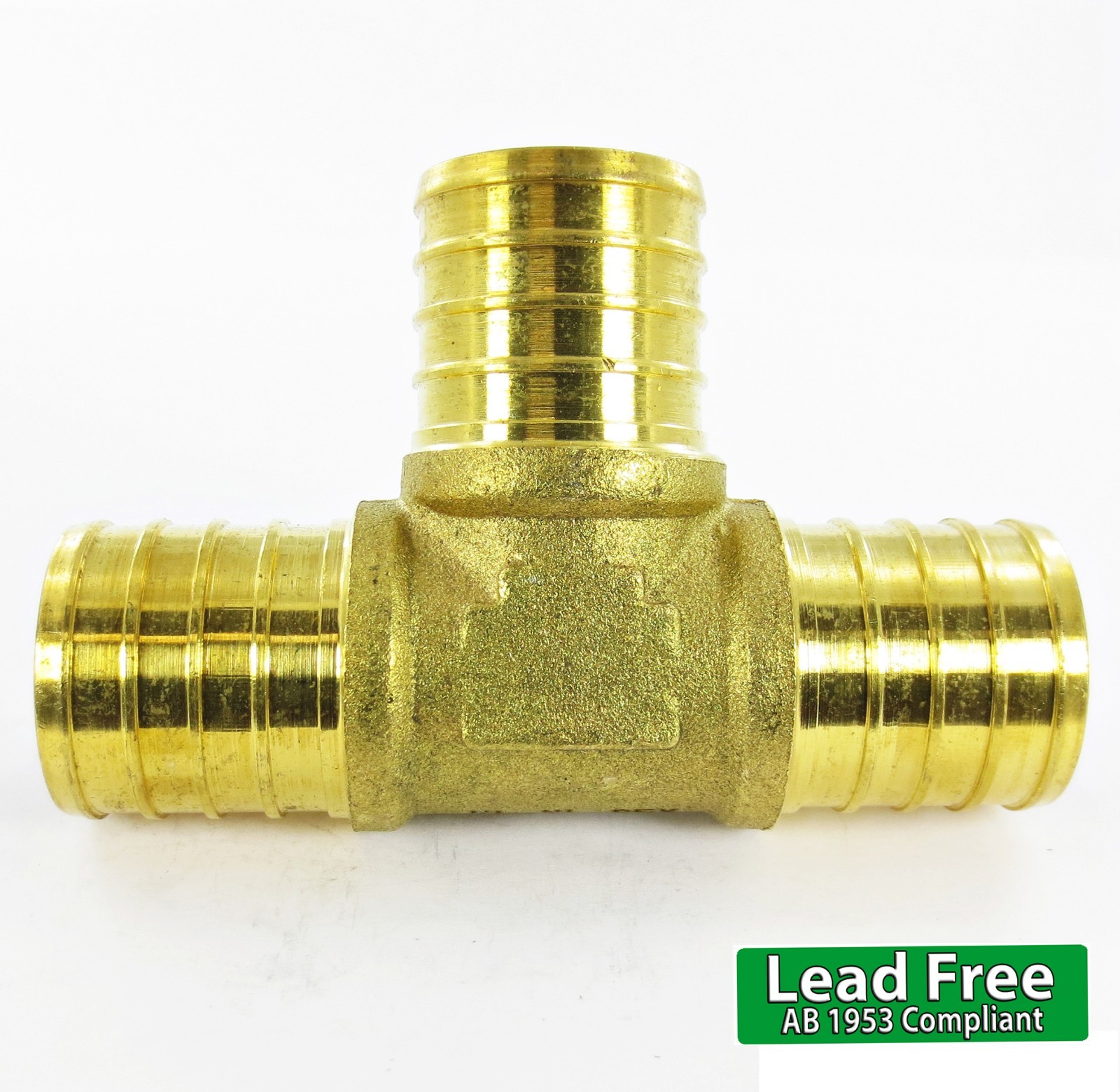 1 x 1 x 1" Tee LEAD FREE Brass Crimp Cinch PEX Fittings No Lead