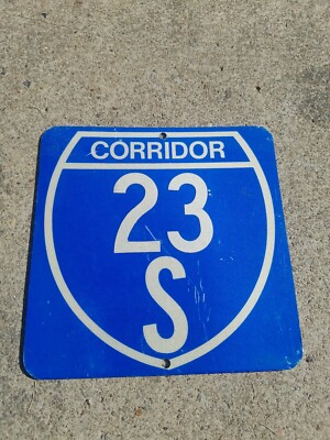 Corridor 23 South Trail Shield Sign Wisconsin Snowmobile ATV Hiker Route Path 