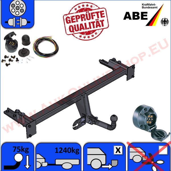 AHK ES7 FüR Chevrolet Nubira Kombi Ab 2004 AnhäNgerkupplung + Elektrosatz-image