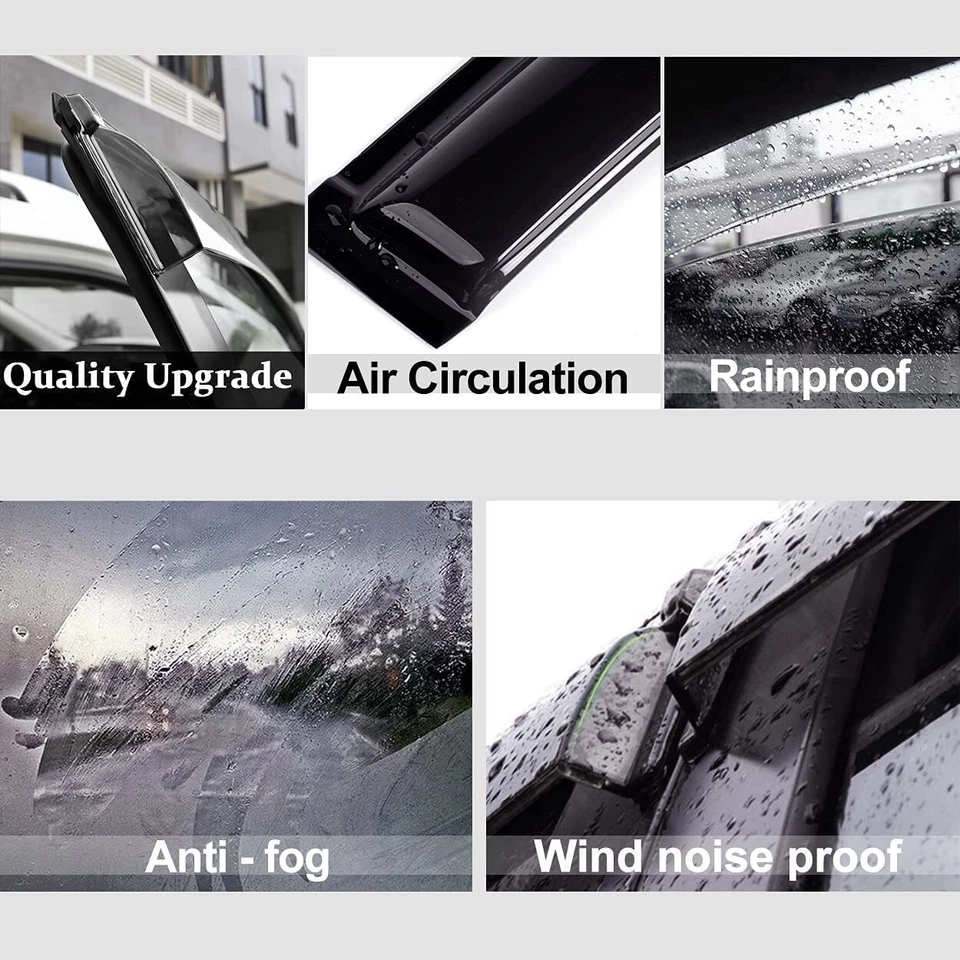 Fits 1996-2002 Toyota 4Runner Black Window Vent Visors Sun Rain Guards Shade New - Imagem 2 de 4