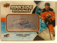 2018-19 Upper Deck Ice Rinkside Signings DARNELL NURSE Autograph #RS-DN