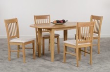 Oxford Grey And Oak Extending Dining Table With Four Chairs Oval Dining Set