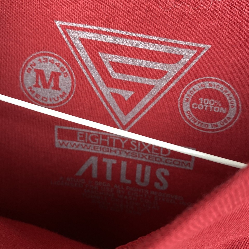 EIGHTY SIXED ATLUS Shirt Adult Medium Red Mens M Graphic Tee | eBay