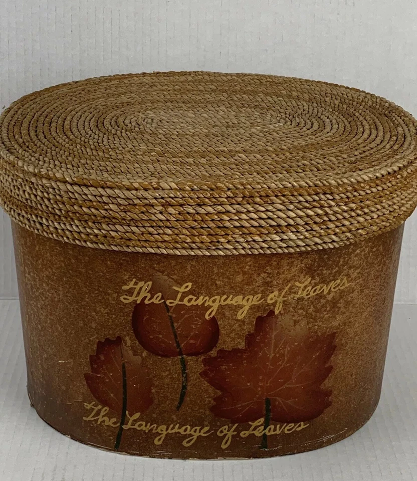 1 Steamer Trunk Style Nesting Box Lid Language Leaves Philippines 11.25"x8.5”x8" - Image 3 of 4