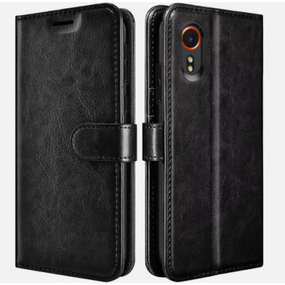 Für Samsung Galaxy XCover 7 Pro Leder Kartenfach Wallet Block Stand Case Hülle