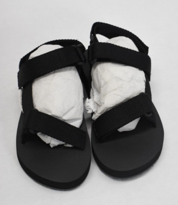 FabKids Black Active Strap Sandals JL3 Hook & Loop Straps Open Toe Size 9/10