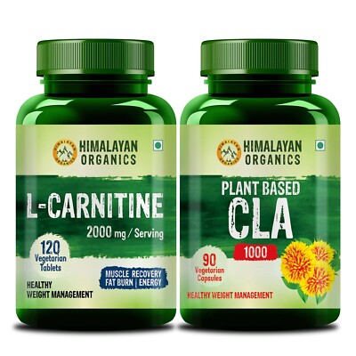 l carnitine or cla for fat loss Himalayan Organics L Carnitine 120 Veg Tablets & CLA 1000 Safflower 90 Capsule